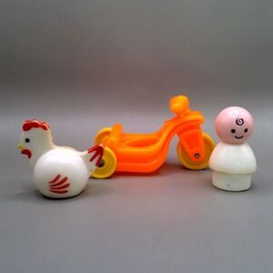 Fisher Price Little People Vintage Tricycle Baby Chicken Toy Figure Lot Plastic
